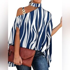 Women's Geometric Print Bat Sleeve Tops, Fashion Summer Loose Blouses.